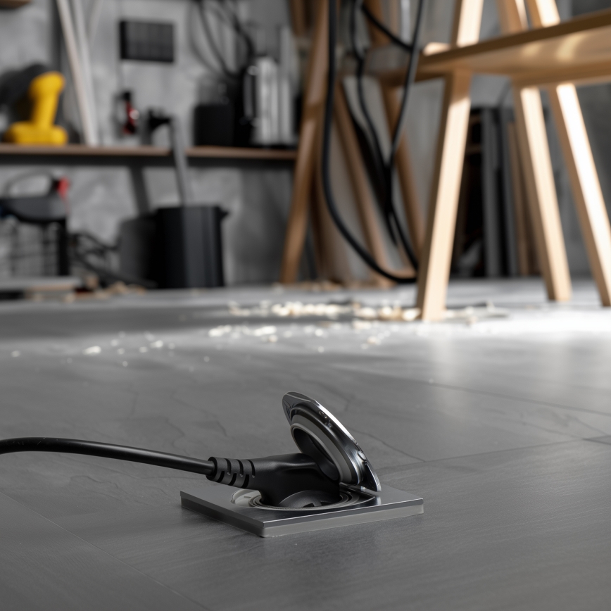 Brilagi - Spoljna ugradna podna utičnica IP55, mat hrom, kvadratna