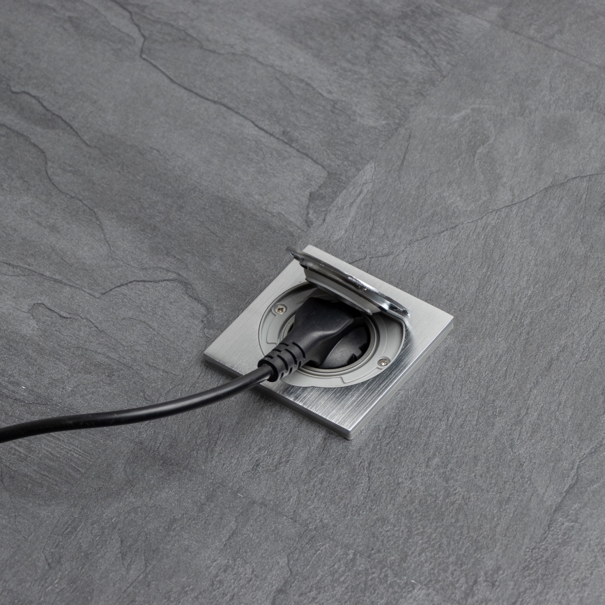 Brilagi - Spoljna ugradna podna utičnica IP55, mat hrom, kvadratna