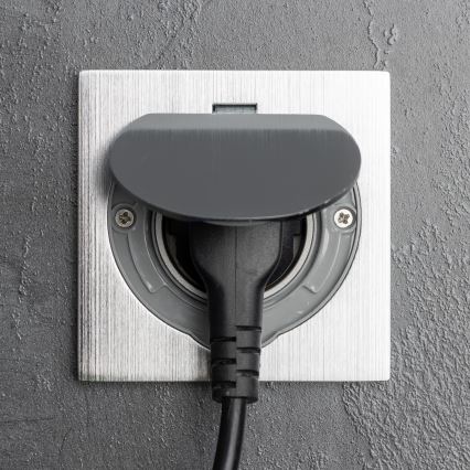 Brilagi - Spoljna ugradna podna utičnica IP55, mat hrom, kvadratna