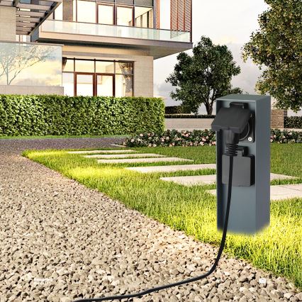Brilagi - Spoljni stub sa utičnicama PILLAR 2U SCHUKO 230V IP44 antracit