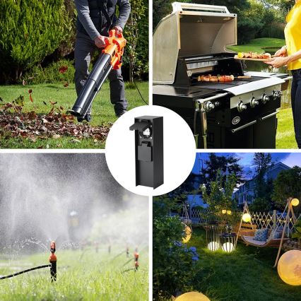 Brilagi - Spoljni stub sa utičnicama PILLAR 2U SCHUKO 230V IP44 crno