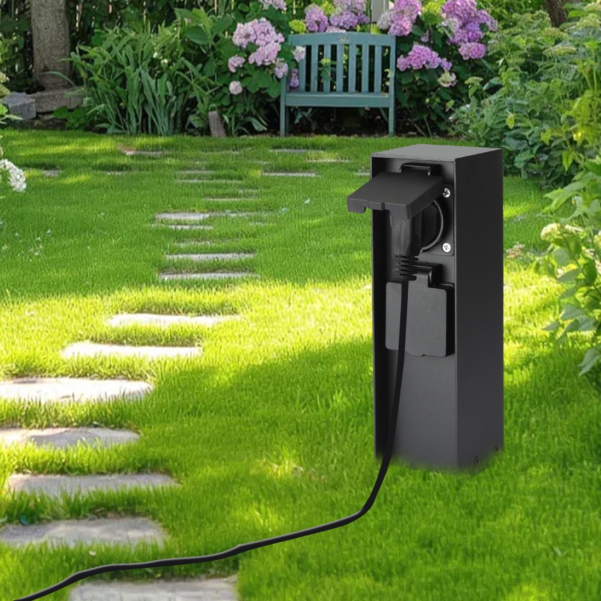 Brilagi - Spoljni stub sa utičnicama PILLAR 2U SCHUKO 230V IP44 crno
