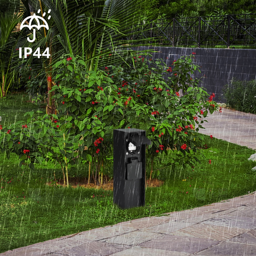 Brilagi - Spoljni stub sa utičnicama PILLAR 2U SCHUKO 230V IP44 crno