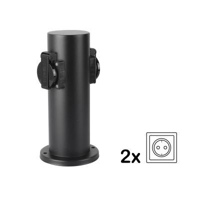 Brilagi - Spoljni stub sa utičnicama PILLAR 2U SCHUKO 230V IP44 crno