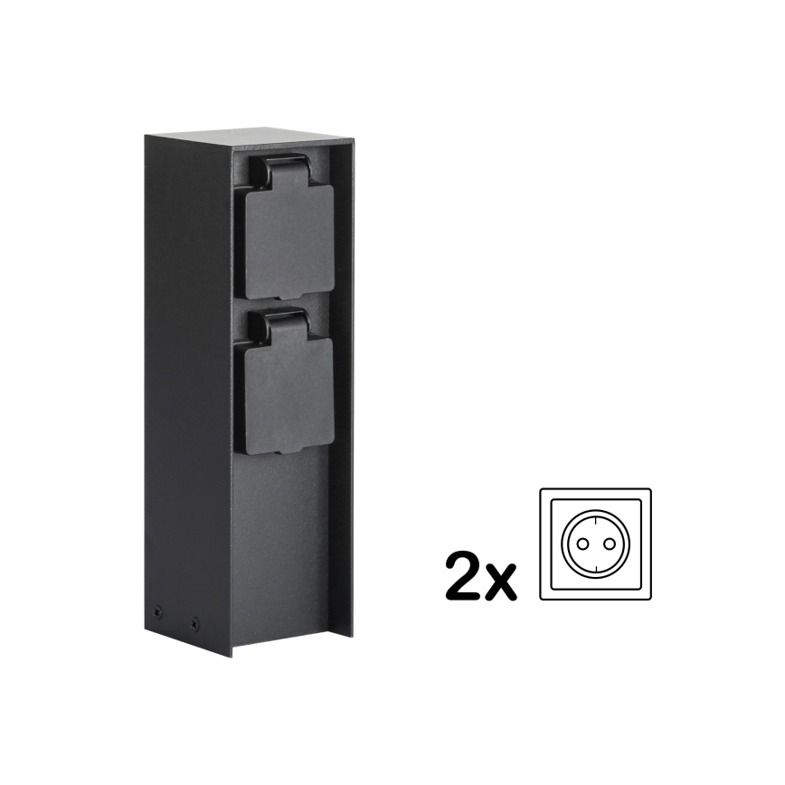 Brilagi - Spoljni stub sa utičnicama PILLAR 2Z 230V IP44 crno