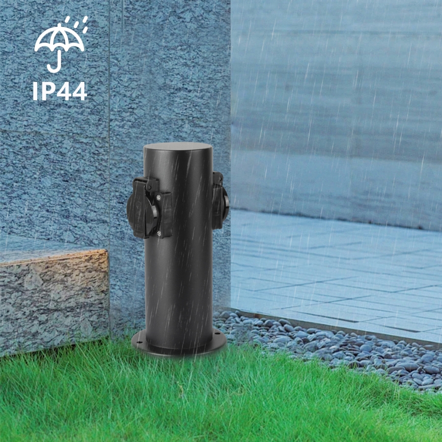 Brilagi - Spoljni stub sa utičnicama PILLAR 2Z 230V IP44 crno