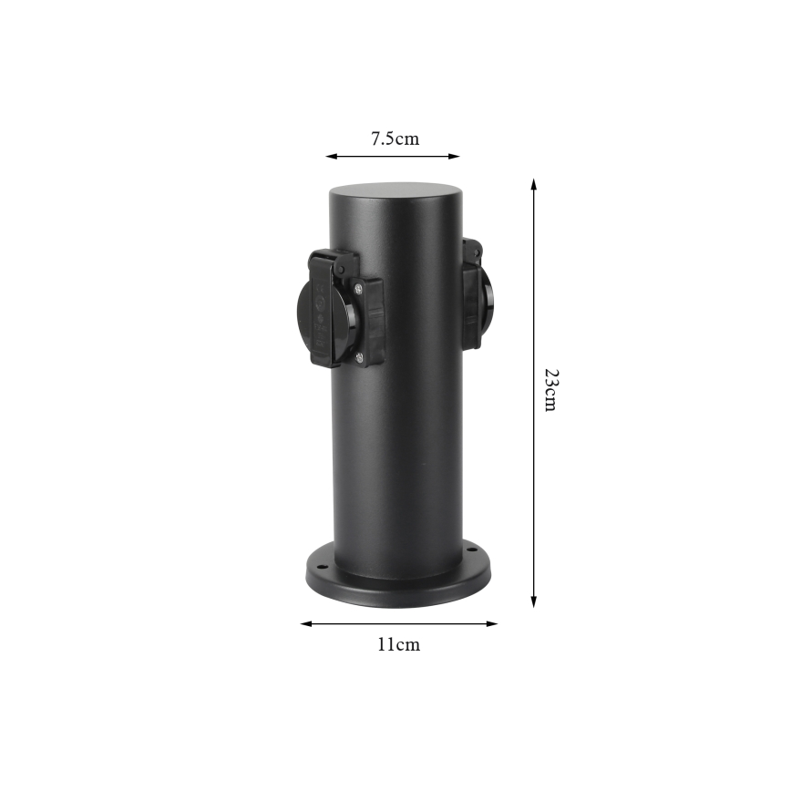 Brilagi - Spoljni stub sa utičnicama PILLAR 2Z 230V IP44 crno