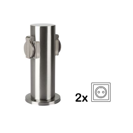 Brilagi - Spoljni stub sa utičnicama PILLAR 2Z 230V IP44 mat krom