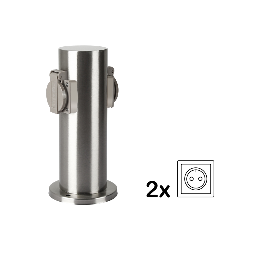 Brilagi - Spoljni stub sa utičnicama PILLAR 2Z 230V IP44 mat krom