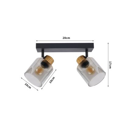 Brilagi - Spot svetiljka HYGGE 2xE14/15W/230V crna/dimljena