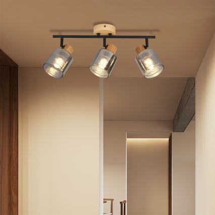 Brilagi - Spot svetiljka HYGGE 3xE14/15W/230V kaučukovo drvo/zadimljeno