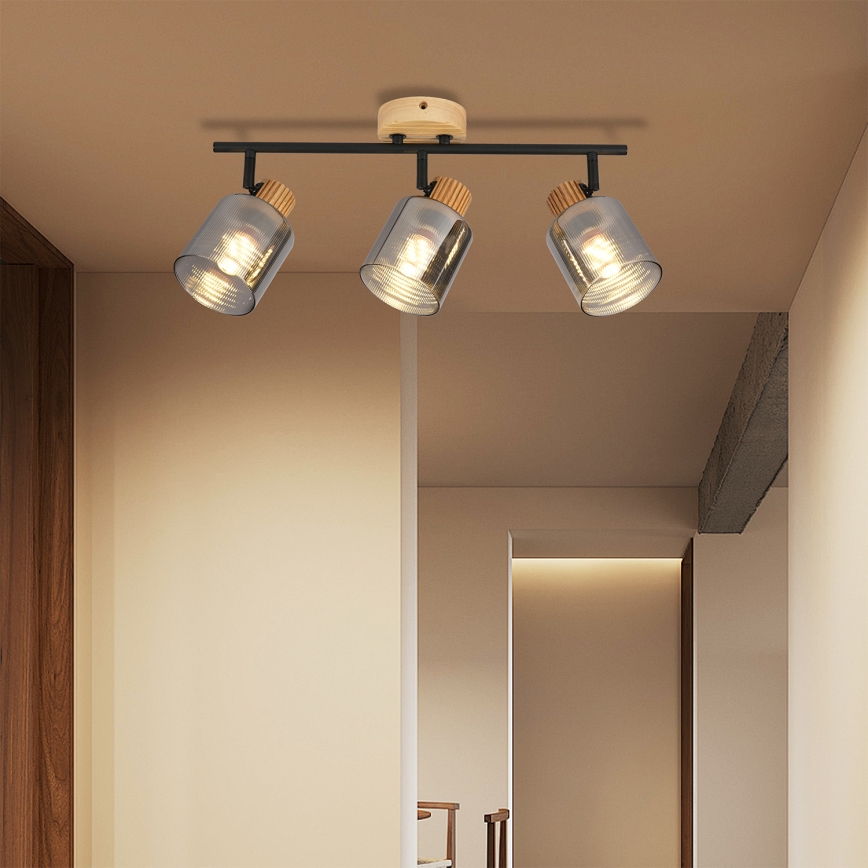 Brilagi - Spot svetiljka HYGGE 3xE14/15W/230V kaučukovo drvo/zadimljeno