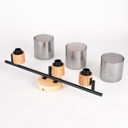 Brilagi - Spot svetiljka HYGGE 3xE14/15W/230V kaučukovo drvo/zadimljeno