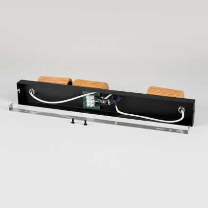 Brilagi - Spot svetiljka MODERN WOOD 3xGU10/8W/230V kaučukovo drvo/crna