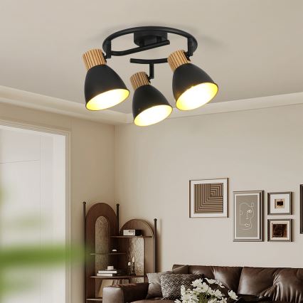 Brilagi - Spot svetiljka ODENSE 3xE14/10W/230V kaučukovo drvo/crna