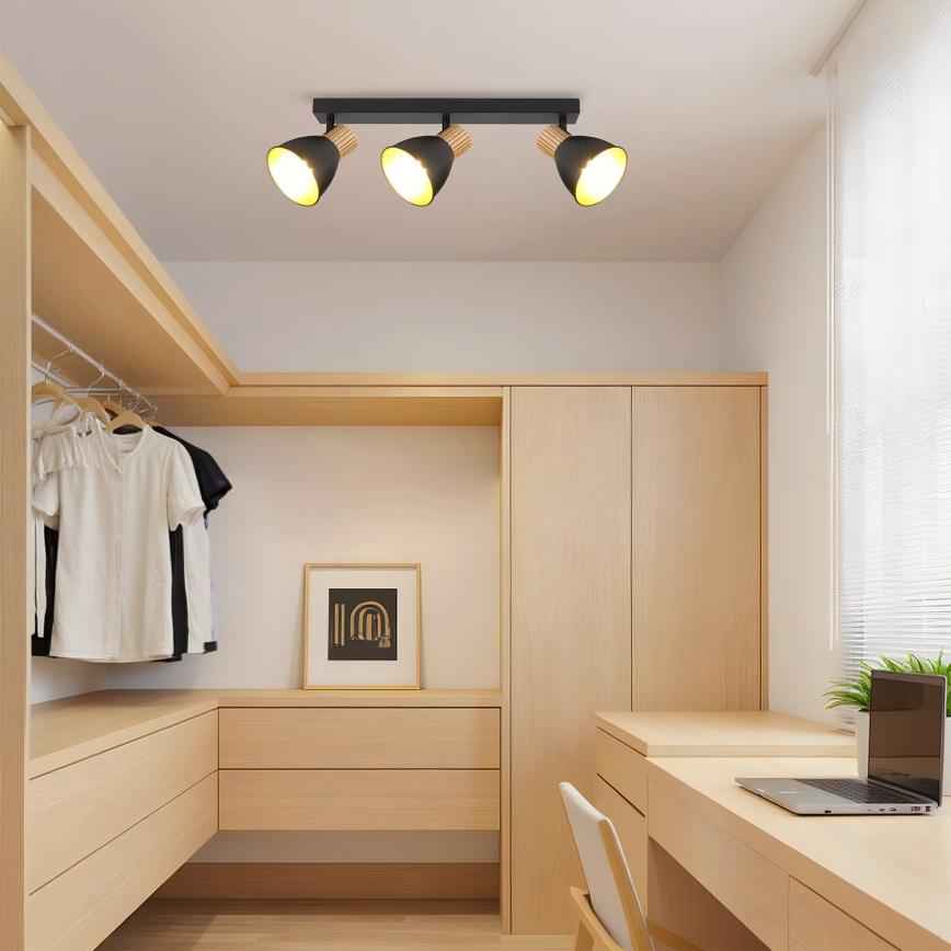 Brilagi - Spot svetiljka ODENSE 3xE14/10W/230V kaučukovo drvo/crna