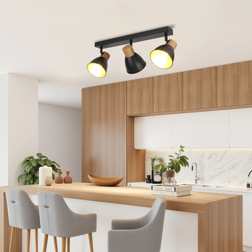 Brilagi - Spot svetiljka ODENSE 3xE14/10W/230V kaučukovo drvo/crna