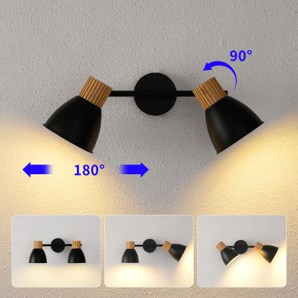 Brilagi - Spot svetlo ODENSE 2xE14/10W/230V kaučukovo drvo/crna