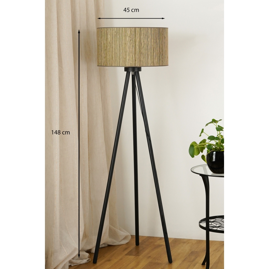 Brilagi - Podna lampa BOSTON ROLLER 1xE27/15W/230V slama braon/zlatna