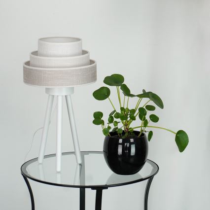 Brilagi - Stona lampa ALASKA LUNETA 1xE27/15W/230V sivo/kremasta