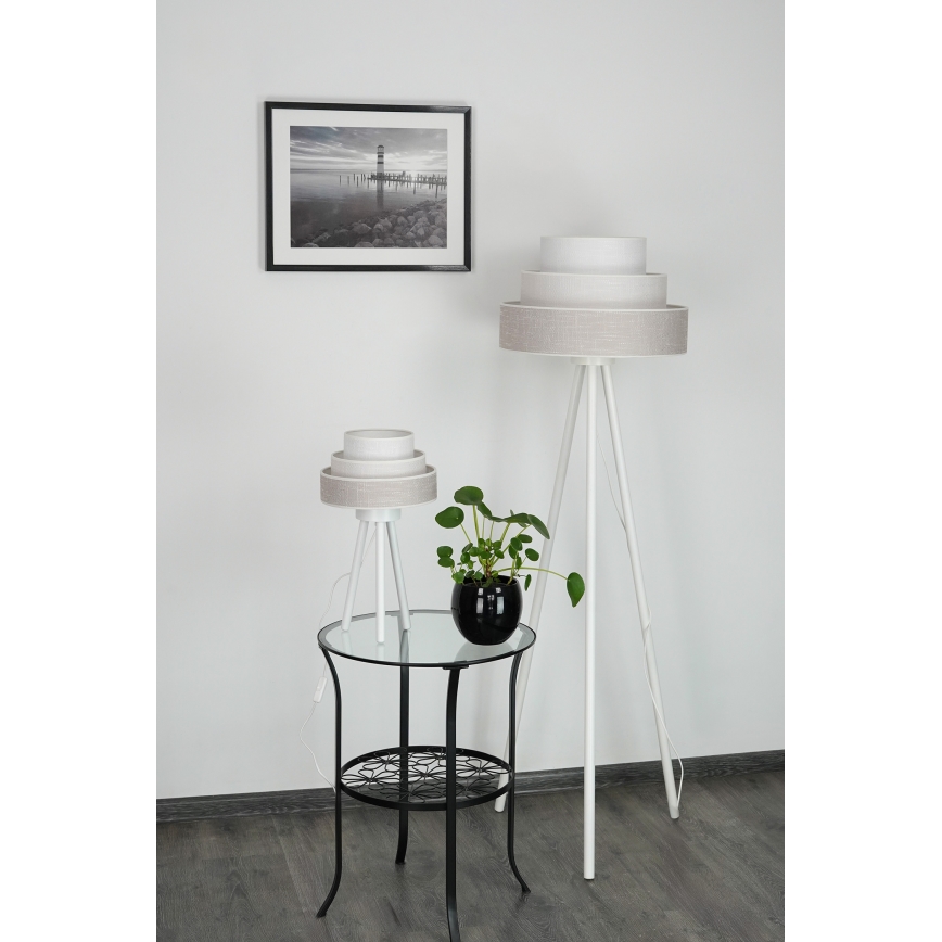 Brilagi - Stona lampa ALASKA LUNETA 1xE27/15W/230V sivo/kremasta