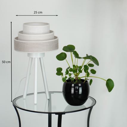 Brilagi - Stona lampa ALASKA LUNETA 1xE27/15W/230V sivo/kremasta