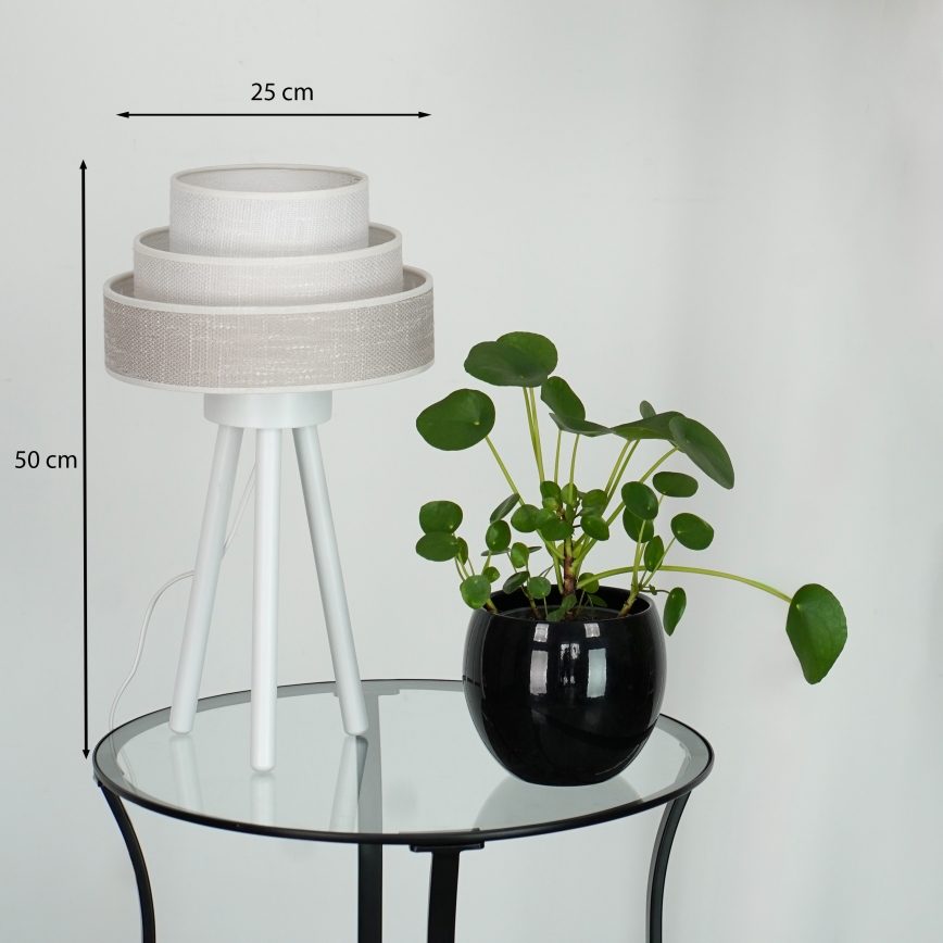 Brilagi - Stona lampa ALASKA LUNETA 1xE27/15W/230V sivo/kremasta