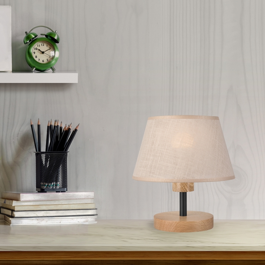 Brilagi - Stona lampa ANTHONY 1xE27/60W/230V hrast/bež