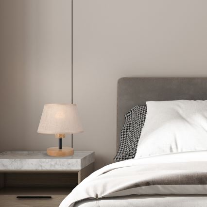 Brilagi - Stona lampa ANTHONY 1xE27/60W/230V hrast/bež