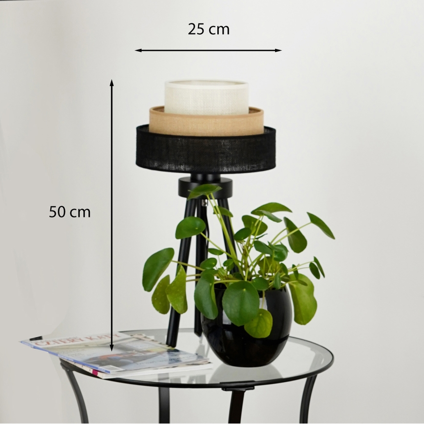 Brilagi - Stona lampa ASPEN LUNETA 1xE27/15W/230V crno/bež/kremasta