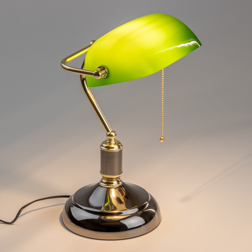 Brilagi - Stona lampa BANK OFFICE 1xE27/60W/230V crna/zlatna/zelena