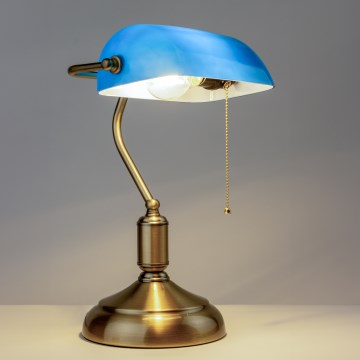 Brilagi - Stona lampa BANK OFFICE 1xE27/60W/230V mesing/plava