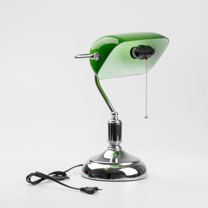 Brilagi - Stona lampa BANK OFFICE 1xE27/60W/230V sjajni krom/zelena