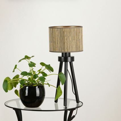 Brilagi - Stona lampa BOSTON ROLLER 1xE27/15W/230V slama braon/zlatna