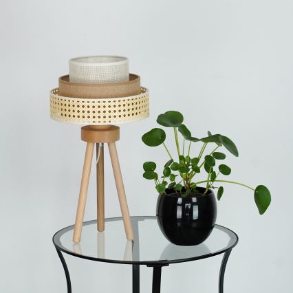 Brilagi - Stona lampa CEDAR LUNETA 1xE27/15W/230V bež/braon/kremasta
