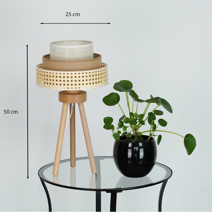 Brilagi - Stona lampa CEDAR LUNETA 1xE27/15W/230V bež/braon/kremasta