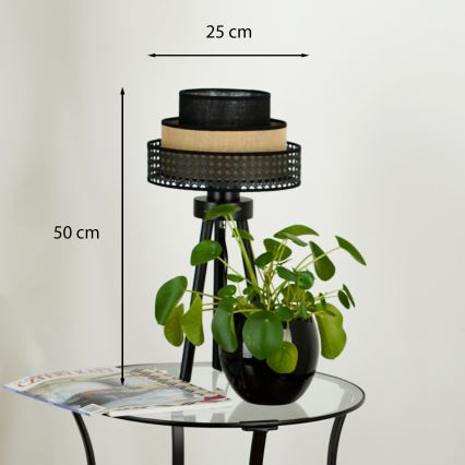 Brilagi - Stona lampa DAKOTA LUNETA 1xE27/15W/230V crno/bež