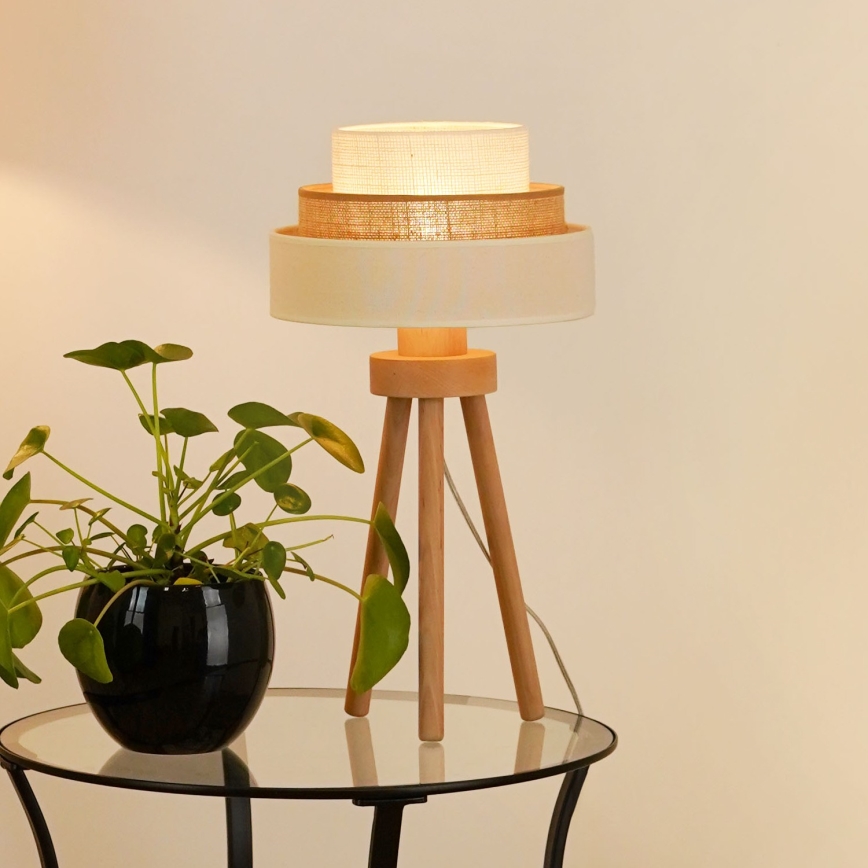 Brilagi - Stona lampa DENVER LUNETA 1xE27/15W/230V bež/braon/kremasta