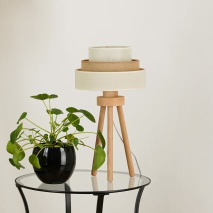 Brilagi - Stona lampa DENVER LUNETA 1xE27/15W/230V bež/braon/kremasta