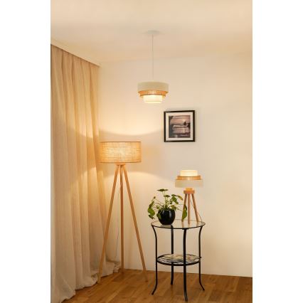 Brilagi - Stona lampa DENVER LUNETA 1xE27/15W/230V bež/braon/kremasta