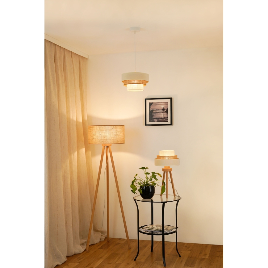 Brilagi - Stona lampa DENVER LUNETA 1xE27/15W/230V bež/braon/kremasta
