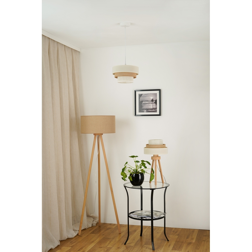 Brilagi - Stona lampa DENVER LUNETA 1xE27/15W/230V bež/braon/kremasta