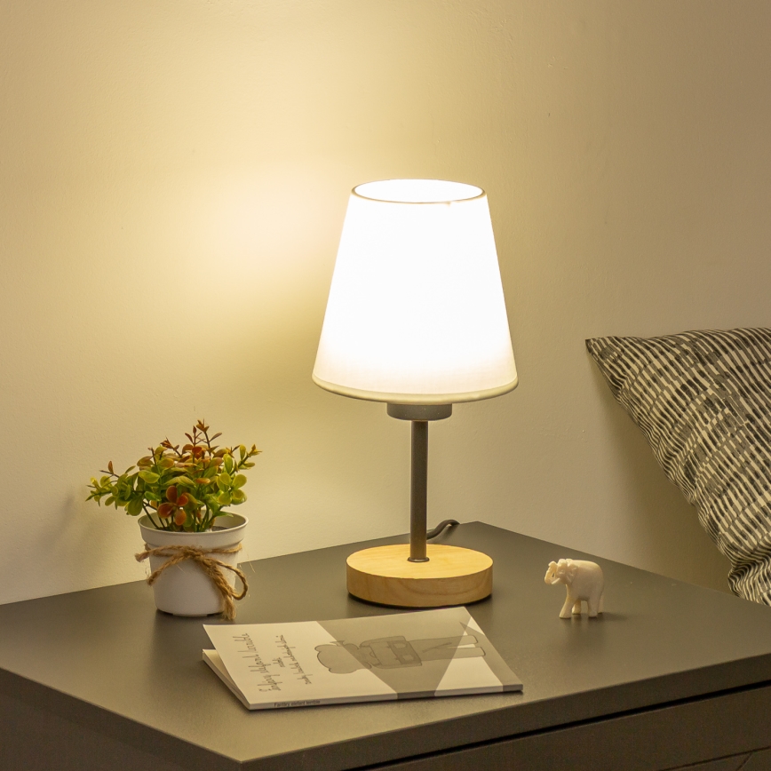 Brilagi - Stona lampa NUBILA WOOD 1xE27/25W/230V hrast/bela