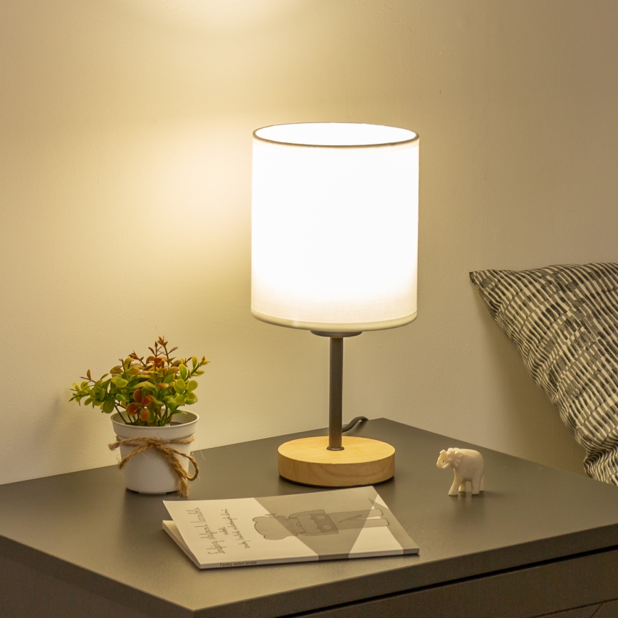 Brilagi - Stona lampa NUBILA WOOD 1xE27/25W/230V hrast/bela