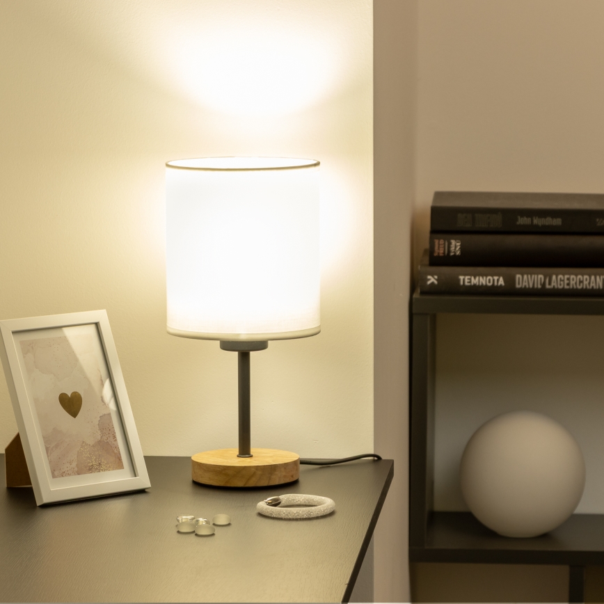 Brilagi - Stona lampa NUBILA WOOD 1xE27/25W/230V hrast/bela