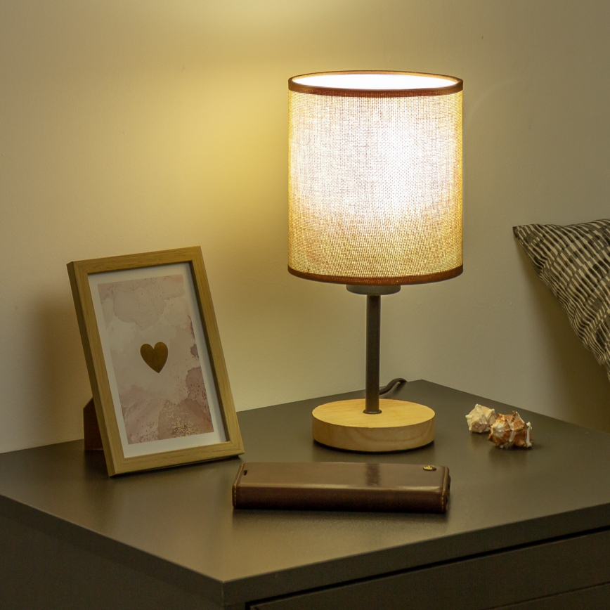 Brilagi - Stona lampa NUBILA WOOD 1xE27/25W/230V hrast/braon