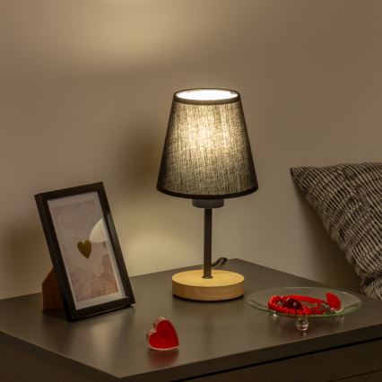 Brilagi - Stona lampa NUBILA WOOD 1xE27/25W/230V hrast/crno
