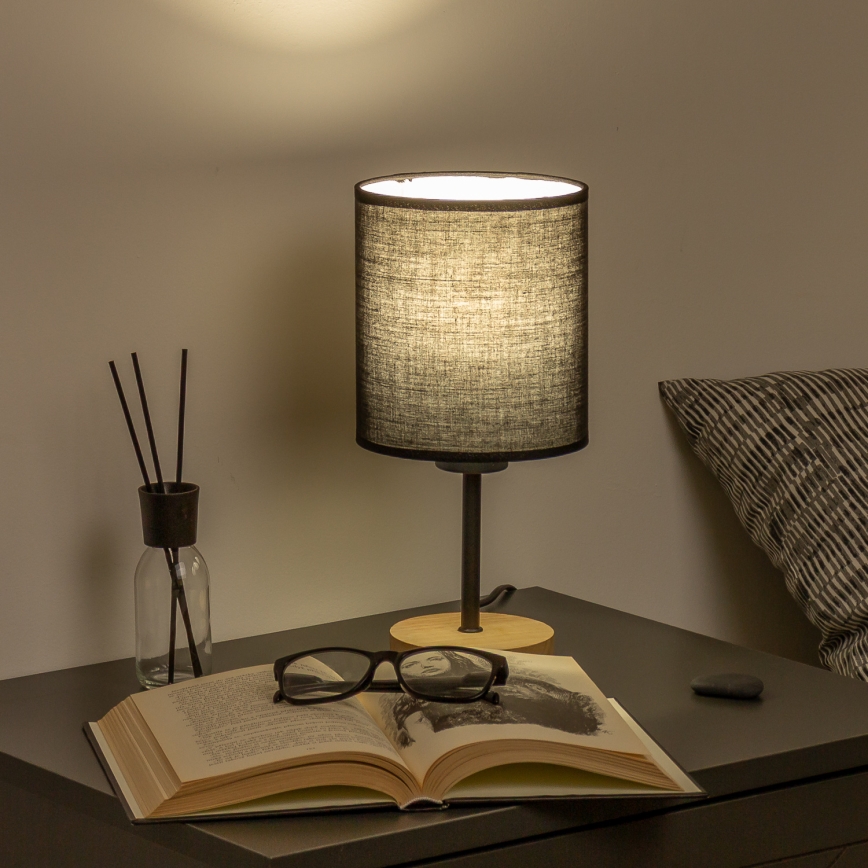 Brilagi - Stona lampa NUBILA WOOD 1xE27/25W/230V hrast/crno