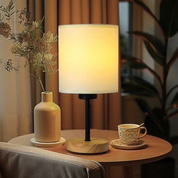 Brilagi - Stona lampa NUBILA WOOD 1xE27/25W/230V hrast/crno/kremasta