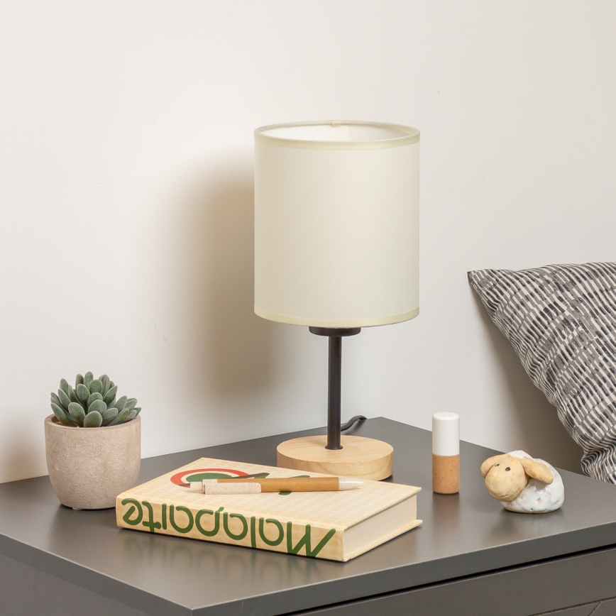 Brilagi - Stona lampa NUBILA WOOD 1xE27/25W/230V hrast/crno/kremasta